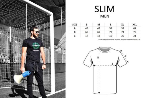 slim tshirt sizetable
