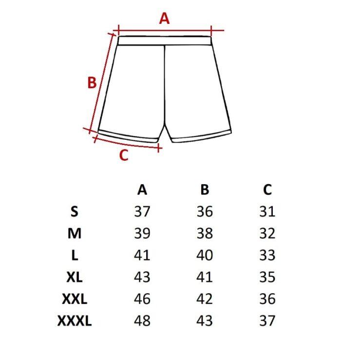 sizelist shorts